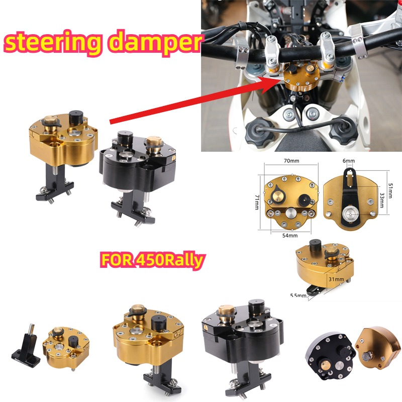 Steering Damper Stabilizer Kit Cnc - Lenkungsdämpfer-Montagesatz für 450 Rally Anti-Shake-Kopfstabilisator-Basis CNC-Aluminium-Zubehör