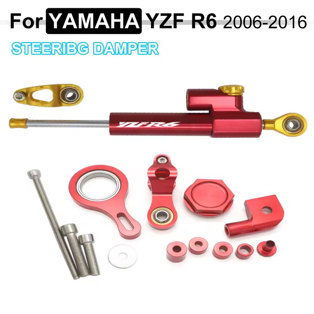 Steering Damper Stabilizer Kit Cnc - Für YAMAHA YZF R1 2002-2017 R6