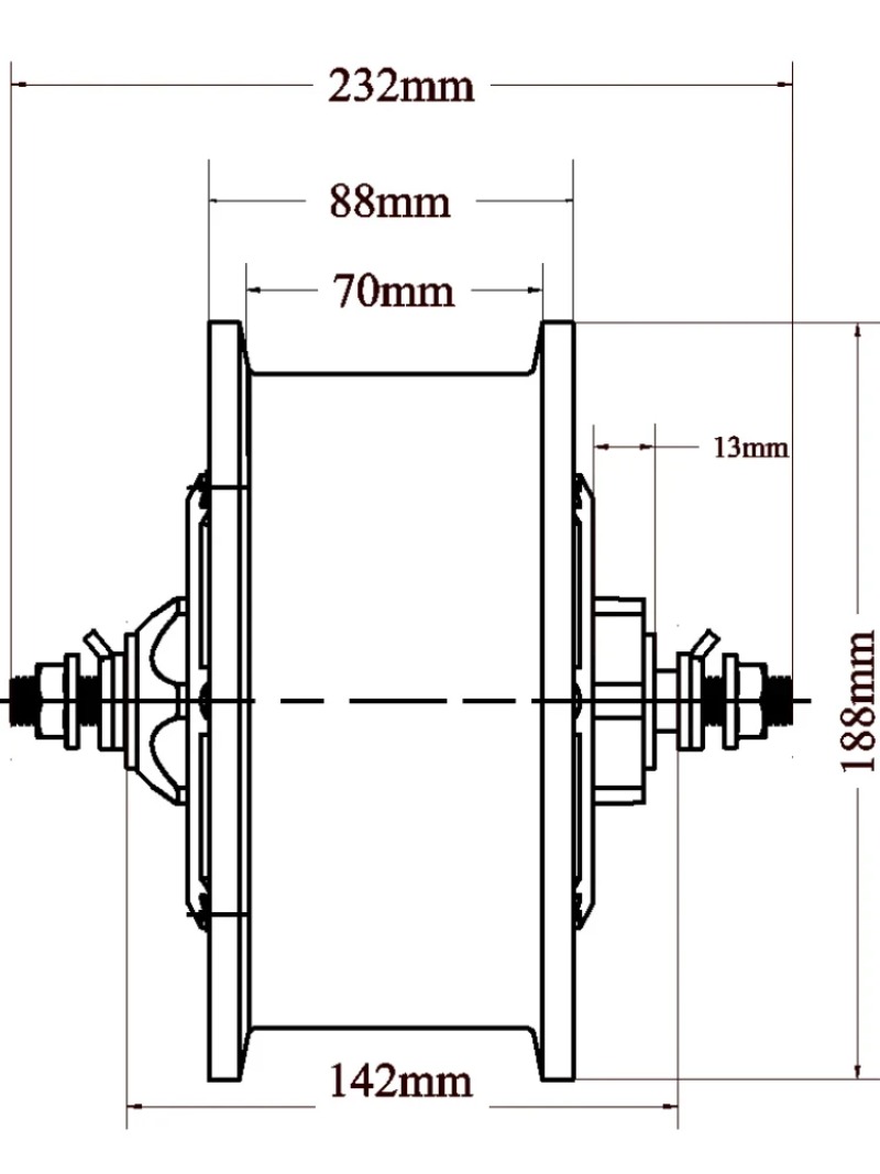 60V 5000W Brushless Hub Motor - 11 Zoll 52V 60V 72V 120V