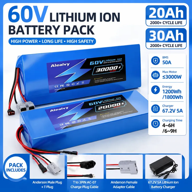 Aleaivy 60V 20AH 30AH 21700 Li – 60V 30Ah 21700 Battery Pack Bewertung und Preis